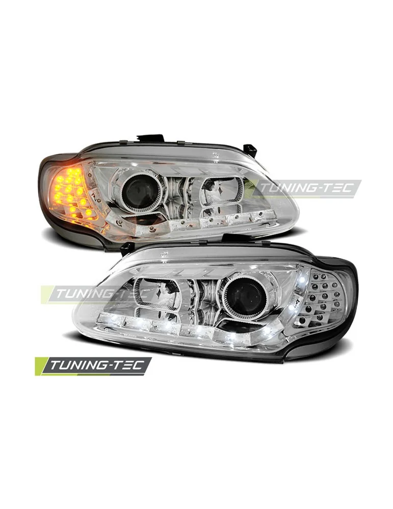 Phares à LED chromés pour RENAULT MEGANE/SCENIC 96-02.99