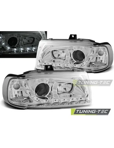 Phares à LED chromés pour SEAT IBIZA/CORDOBA/POLO VARIANT Berline 10.93-08.99