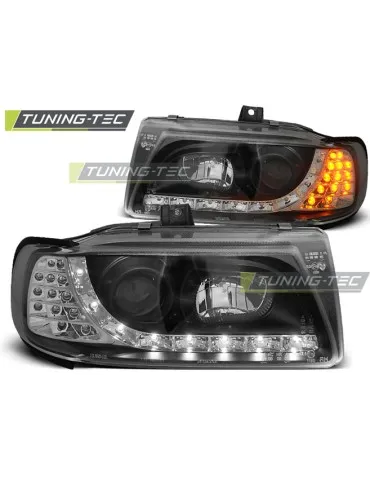 Phares à LED noirs pour SEAT IBIZA/CORDOBA/POLO VARIANT Berline 10.93-08.99