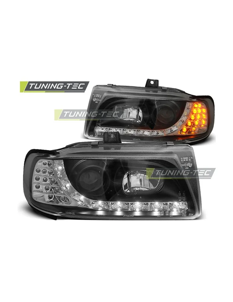 Phares à LED noirs pour SEAT IBIZA/CORDOBA/POLO VARIANT Berline 10.93-08.99