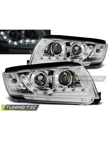 Phares à LED chromés pour SKODA FABIA 12.99-08