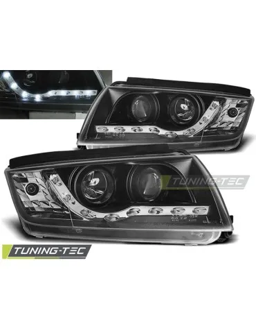 Phares à LED noirs pour SKODA FABIA 12.99-08