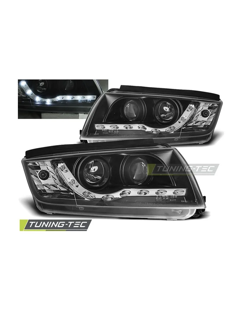 Phares à LED noirs pour SKODA FABIA 12.99-08
