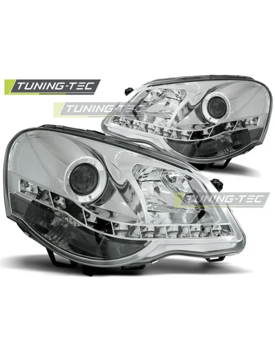 Phares à LED chromés pour VW Polo 9N3 (2005 - 2009)