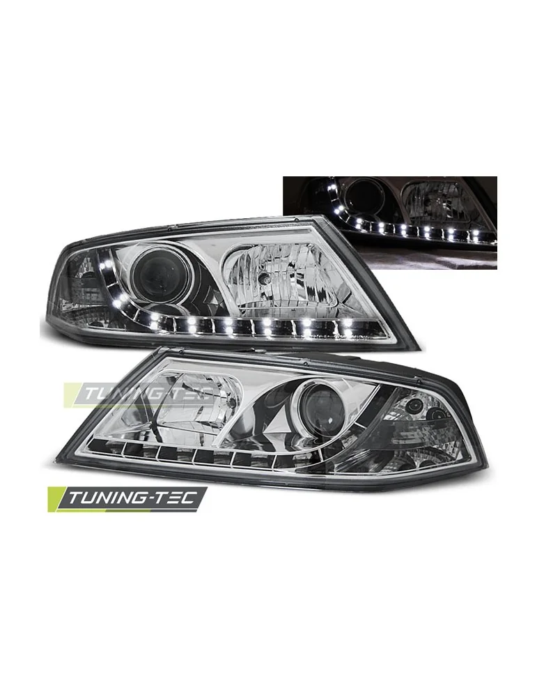 Phares au xénon chromés pour SKODA OCTAVIA 2 03.04-08