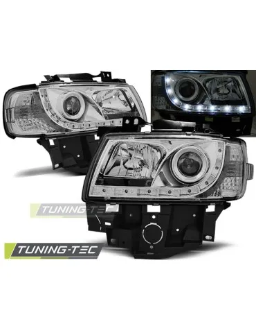 Phares à LED chromés pour VW T4 08.96-03.03 BUS