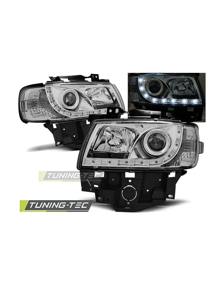 Phares à LED chromés pour VW T4 08.96-03.03 BUS