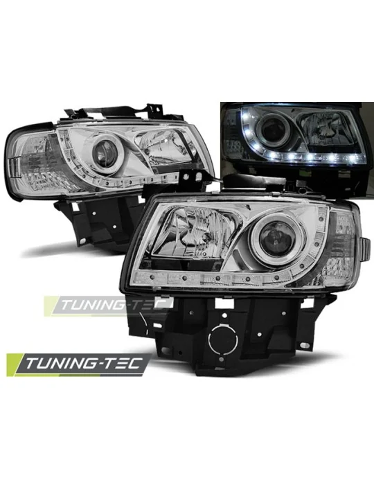 Phares à LED chromés pour VW T4 BUS (1996 - 2003)