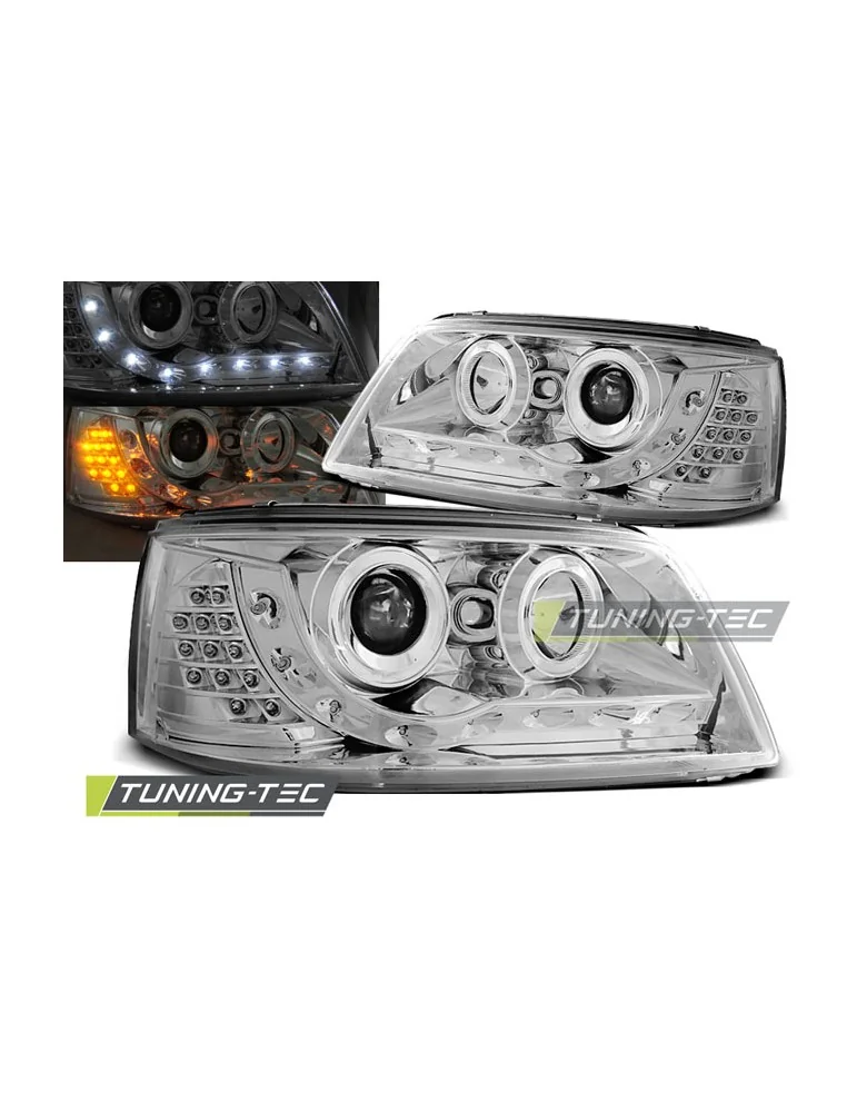 Phares à LED chromés pour VW T5 04.03-08.09