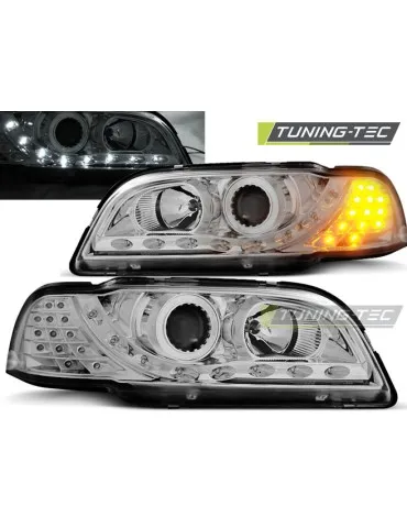 Phares à LED chromés pour VOLVO S40/V40 02.96-04.00