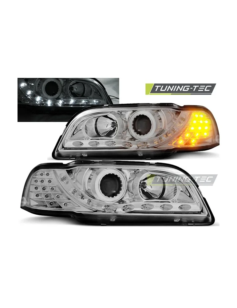 Phares à LED chromés pour VOLVO S40/V40 02.96-04.00