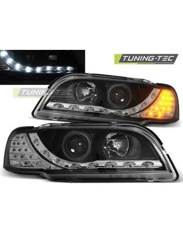 Phares à LED noirs pour VOLVO S40/V40 02.96-04.00