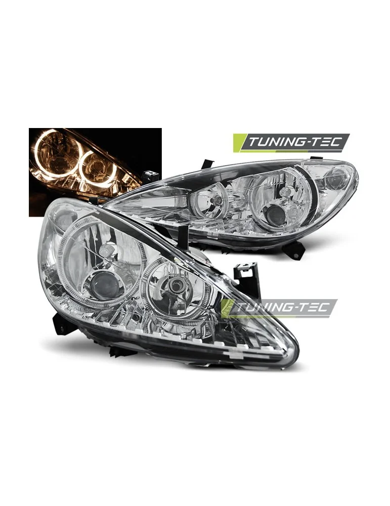 Phares chromés pour PEUGEOT 307 04.01-06.05