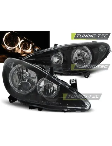 Phares noirs pour PEUGEOT 307 04.01-06.05