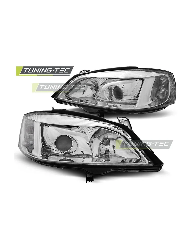 Phares chromés pour OPEL ASTRA G 09.97-02.04 H7