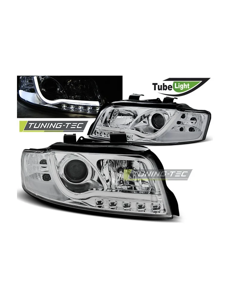 Phares à LED chromés pour AUDI A4 10.00-10.04