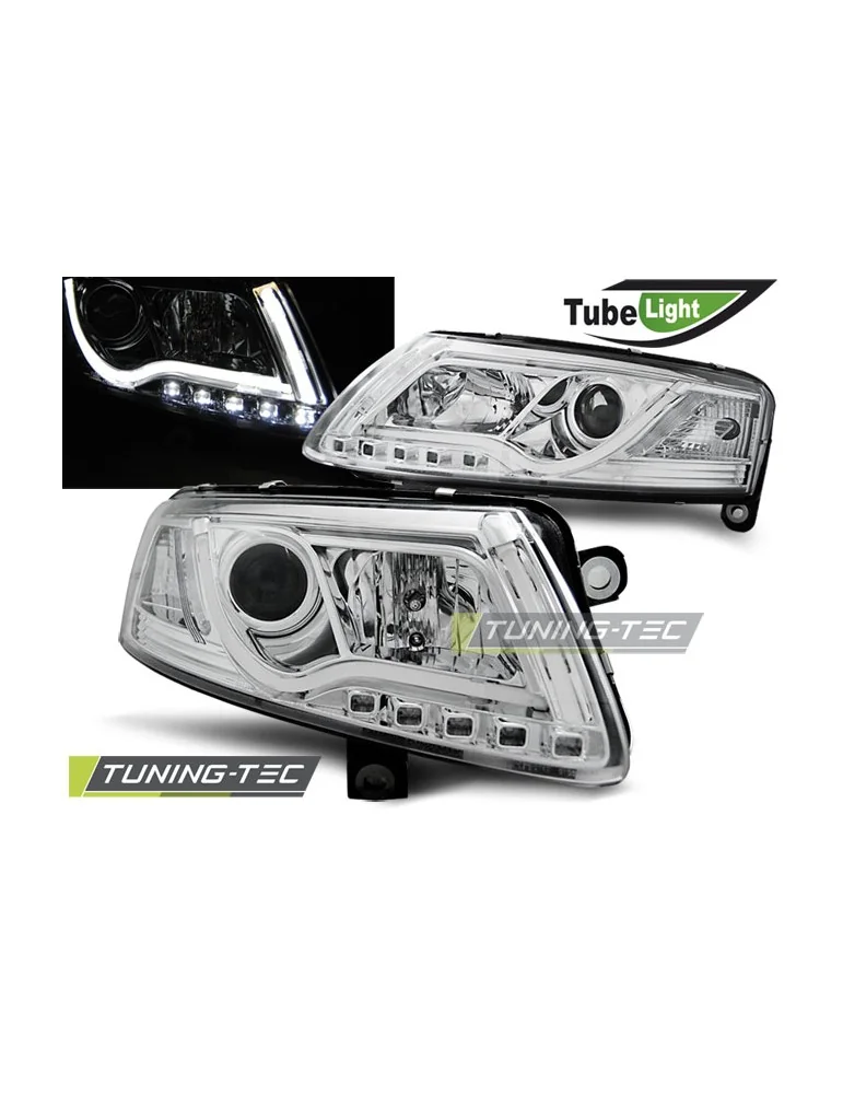 Phares à LED chromés pour AUDI A6 C6 04.04-08