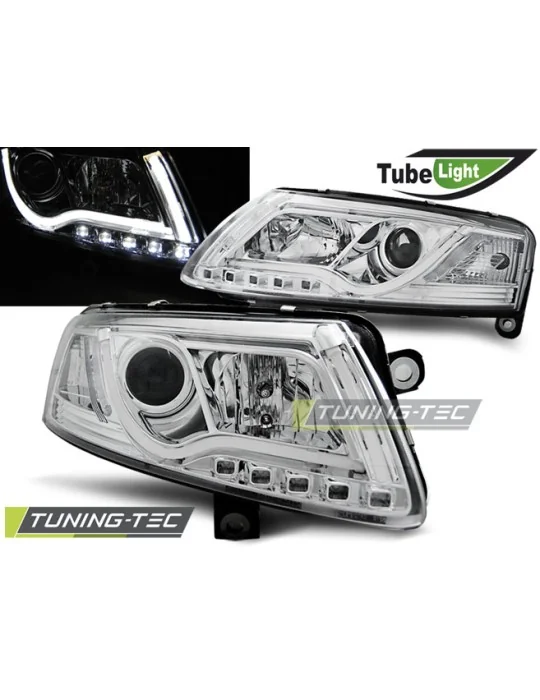Phares à LED chromés pour Audi A6 C6 (2004 - 2008)