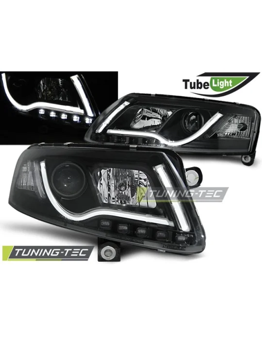 Phares à LED noirs pour Audi A6 C6 (2004 - 2008)