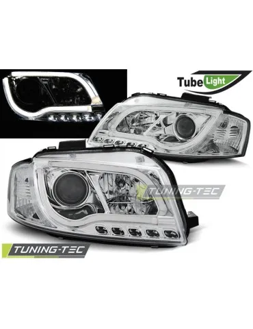 Phares à LED chromés pour AUDI A3 8P 05.03-03.08