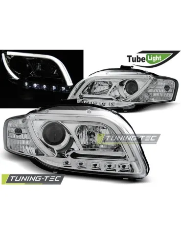Phares à LED chromés pour AUDI A4 B7 11.04-03.08