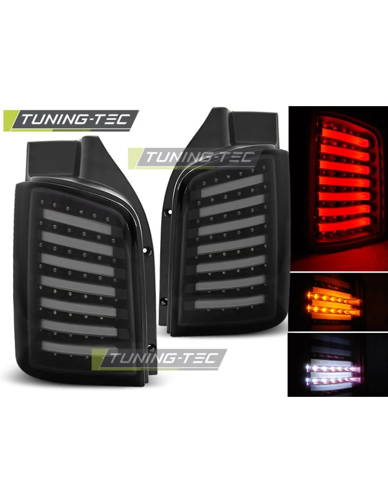 Feux arrière à LED noirs fumés pour VW T5 04.03-09 10-15