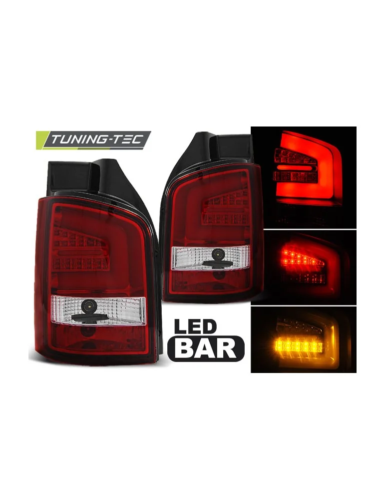 Feux arrière à LED rouges pour VW T5 04.03-09