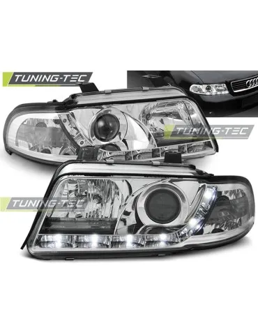 Phares à LED chromés pour AUDI A4 01.99-09.00