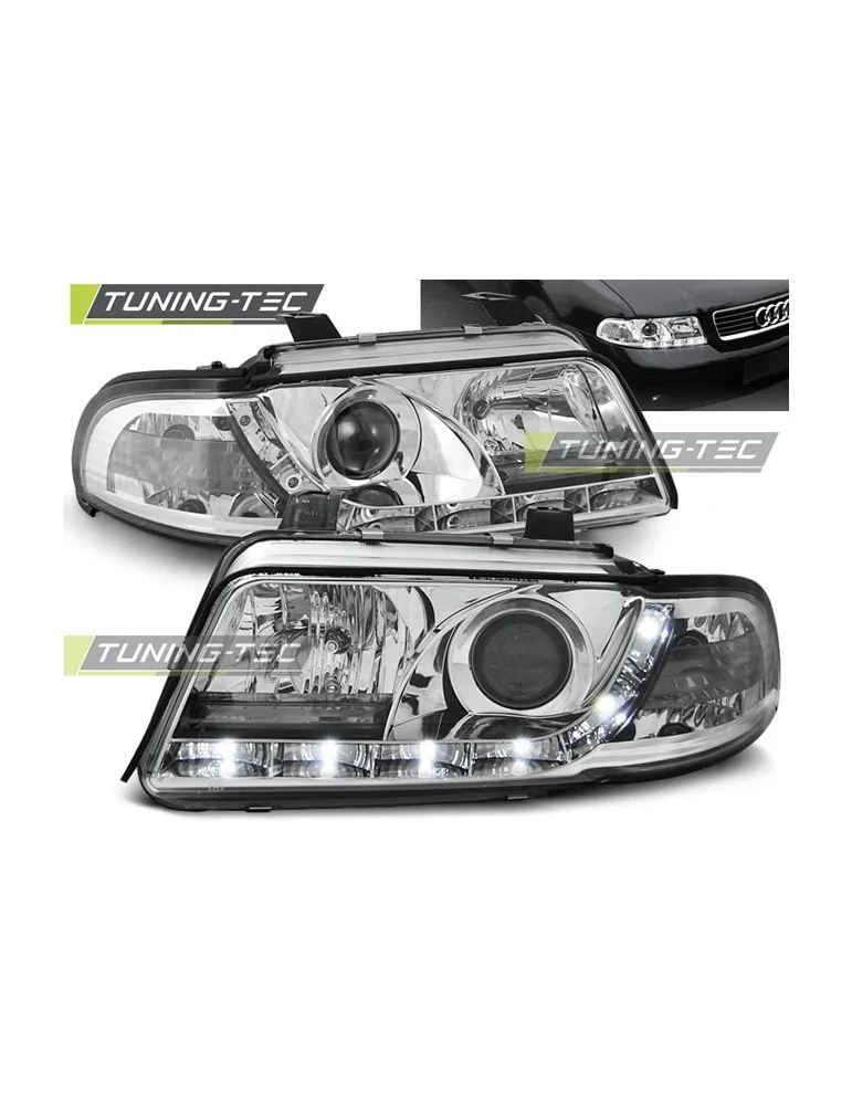 Phares à LED chromés pour AUDI A4 01.99-09.00