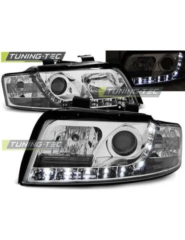 Phares à LED chromés pour AUDI A4 10.00-10.04