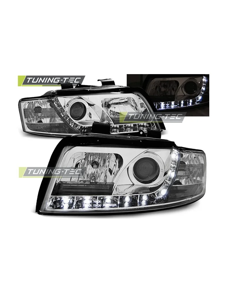 Phares à LED chromés pour AUDI A4 10.00-10.04