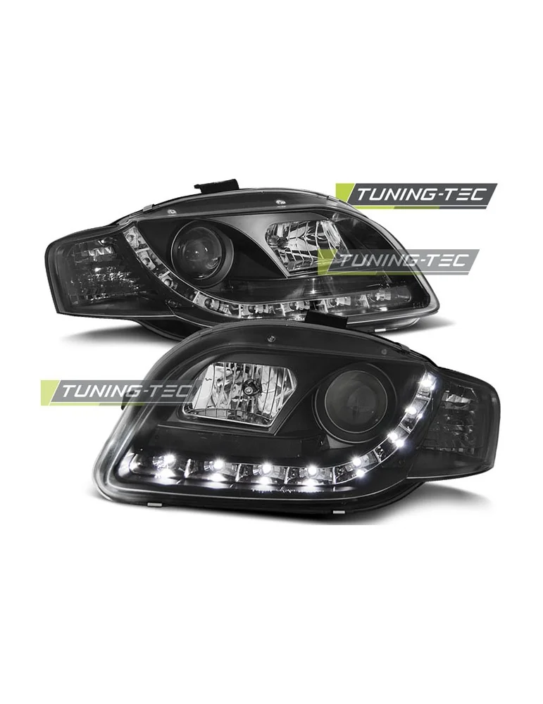 Phares à LED noirs pour AUDI A4 B7 11.04-03.08