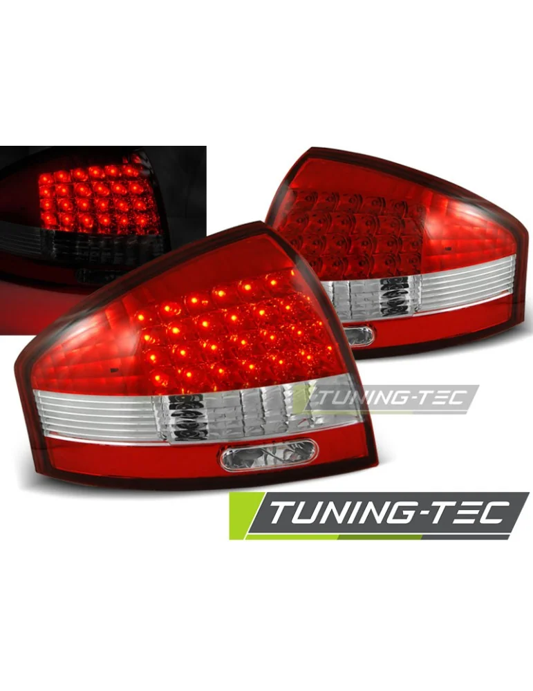 Feux arrière à LED rouges blancs pour AUDI A6 97-04