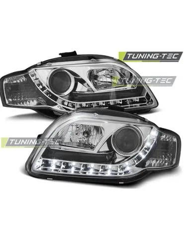 Phares à LED chromés pour AUDI A4 B7 11.04-03.08