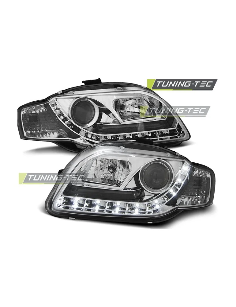 Phares à LED chromés pour AUDI A4 B7 11.04-03.08