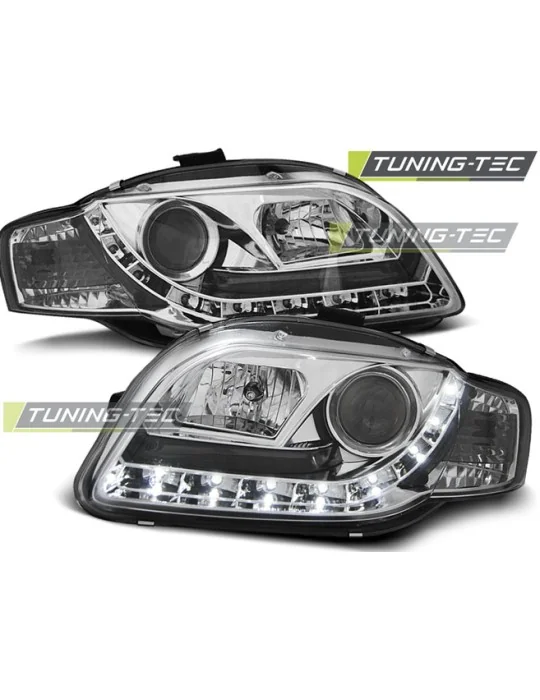 Phares à LED chromés pour Audi A4 B7 (2004 - 2008)