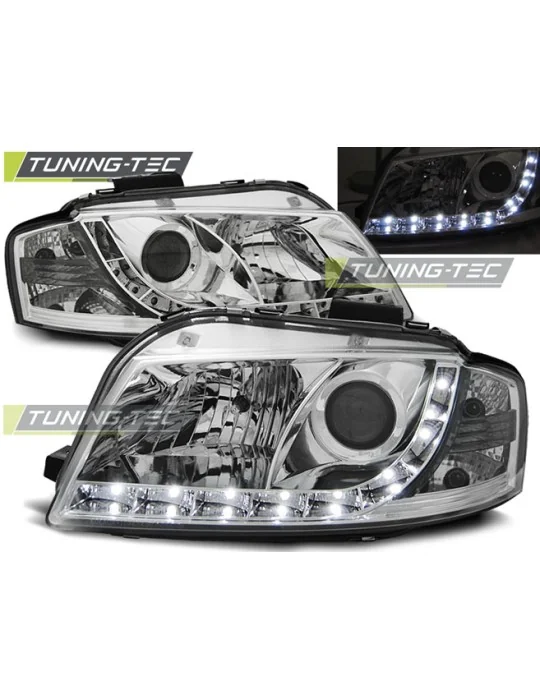Phares à LED chromés pour Audi A3 8P (2003 - 2008)
