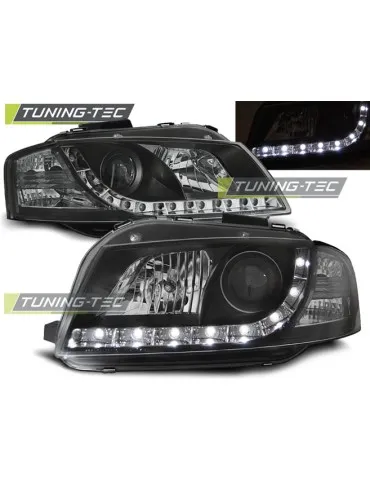 Phares à LED noirs pour AUDI A3 8P 05.03-03.08
