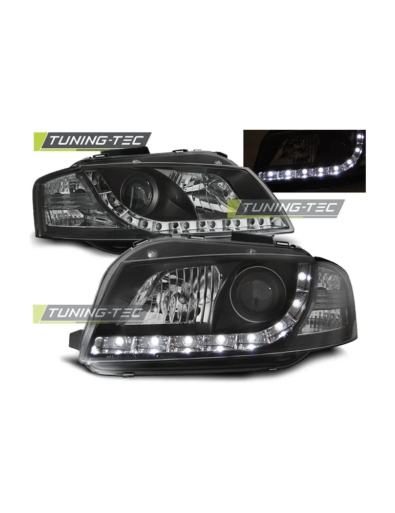 Phares à LED noirs pour AUDI A3 8P 05.03-03.08