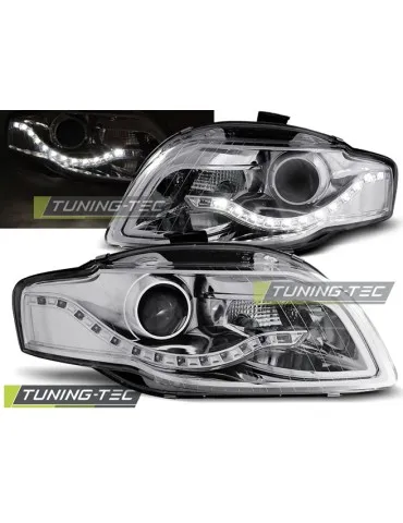 Phares à LED chromés pour AUDI A4 B7 11.04-03.08