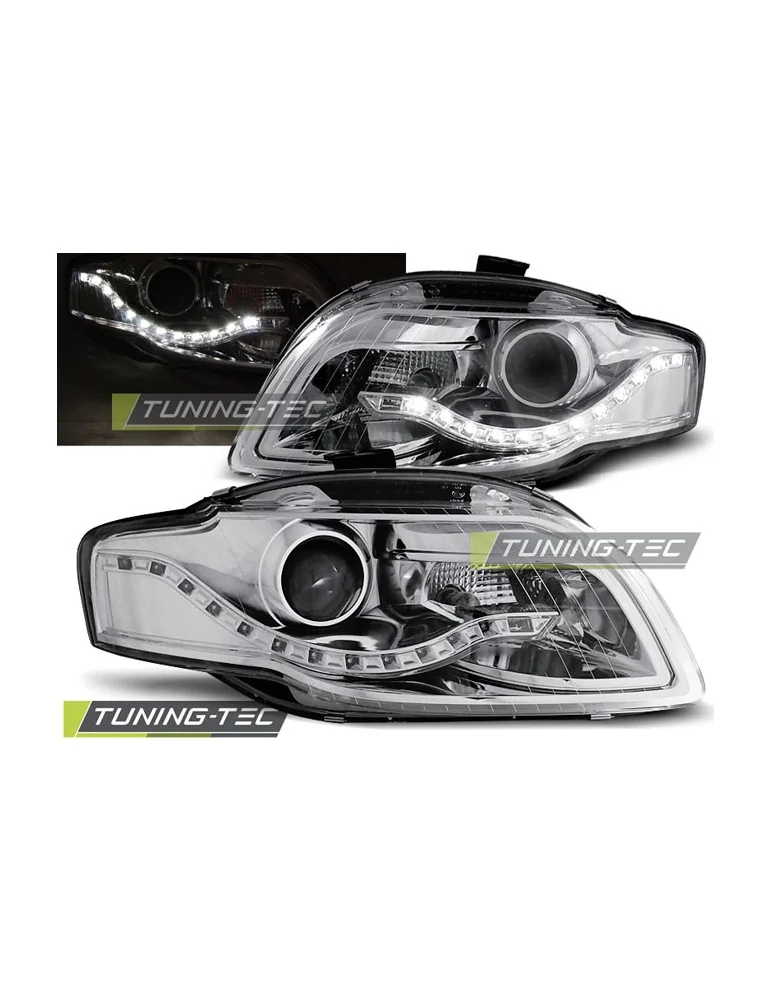 Phares à LED chromés pour AUDI A4 B7 11.04-03.08
