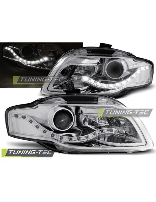 Phares à LED chromés pour Audi A4 B7 (2004 - 2008)