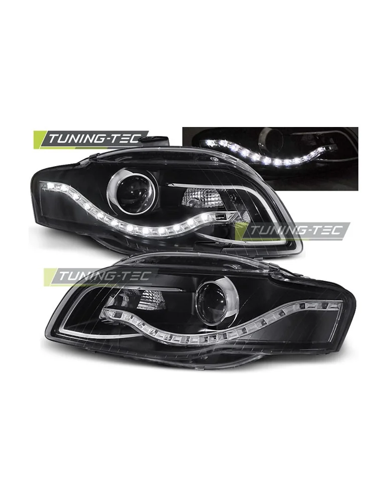 Phares à LED noirs pour AUDI A4 B7 11.04-03.08