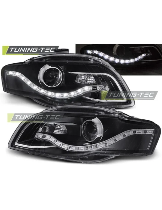 Phares à LED noirs pour Audi A4 B7 (2004 - 2008)