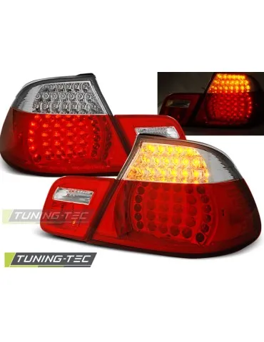 Feux arrière à LED rouges blancs pour BMW E46 04.99-03.03 Cabriolet