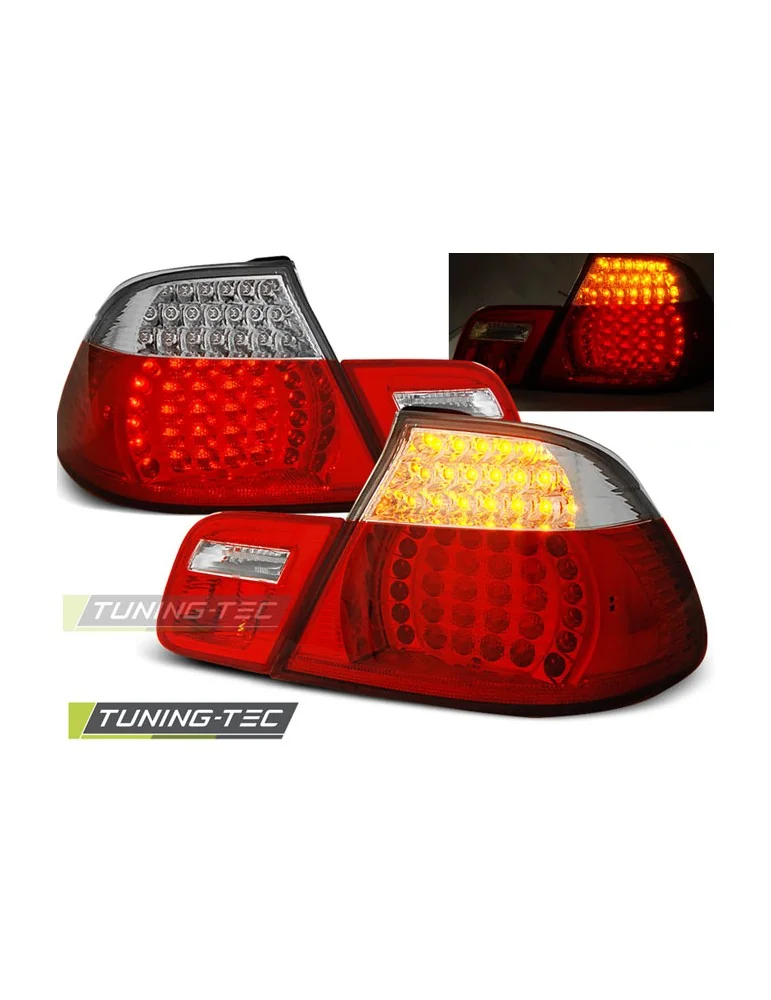Feux arrière à LED rouges blancs pour BMW E46 04.99-03.03 Cabriolet