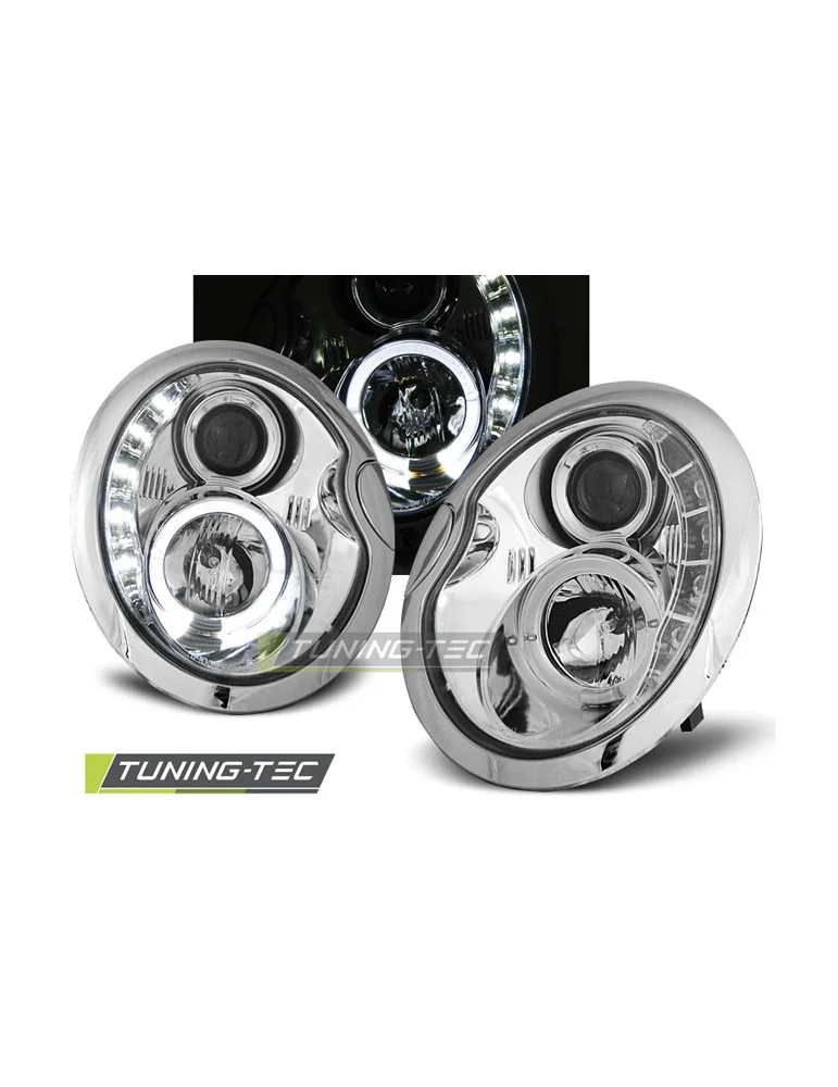 Phares à LED chromés pour BMW MINI COOPER 05.01-10.06