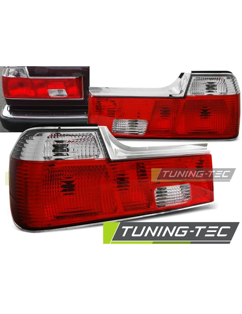 Feux arrière rouges blancs pour BMW E32 06.86-04.94