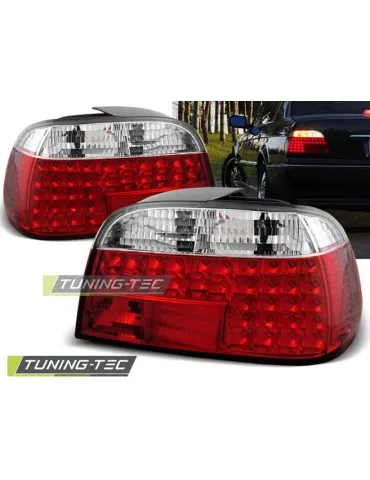 Feux arrière à LED rouges blancs pour BMW E38 06.94-07.01