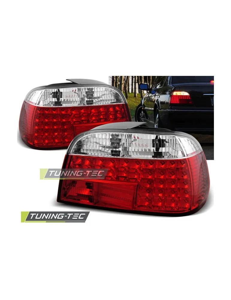 Feux arrière à LED rouges blancs pour BMW E38 06.94-07.01